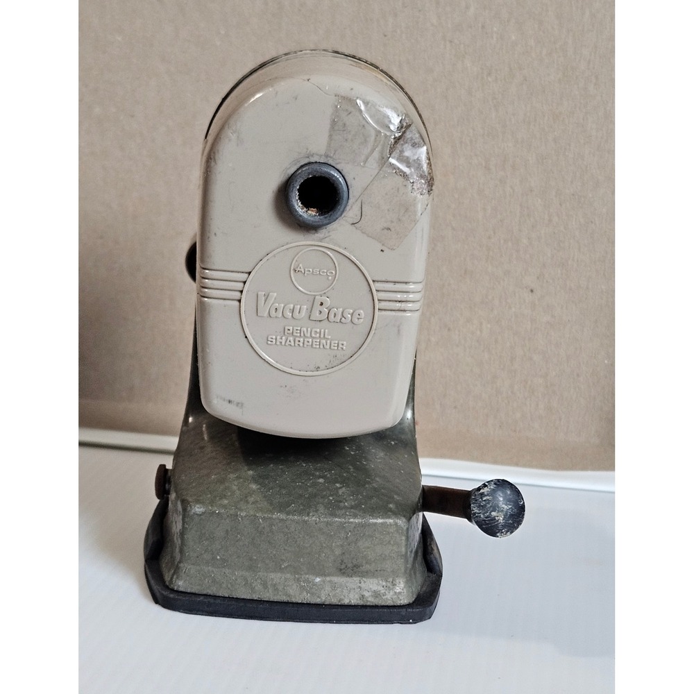 Vintage Apsco Vacu Base Manual Pencil Sharpener Rusted